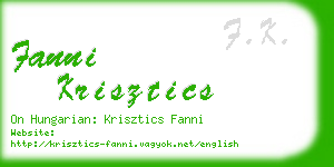 fanni krisztics business card